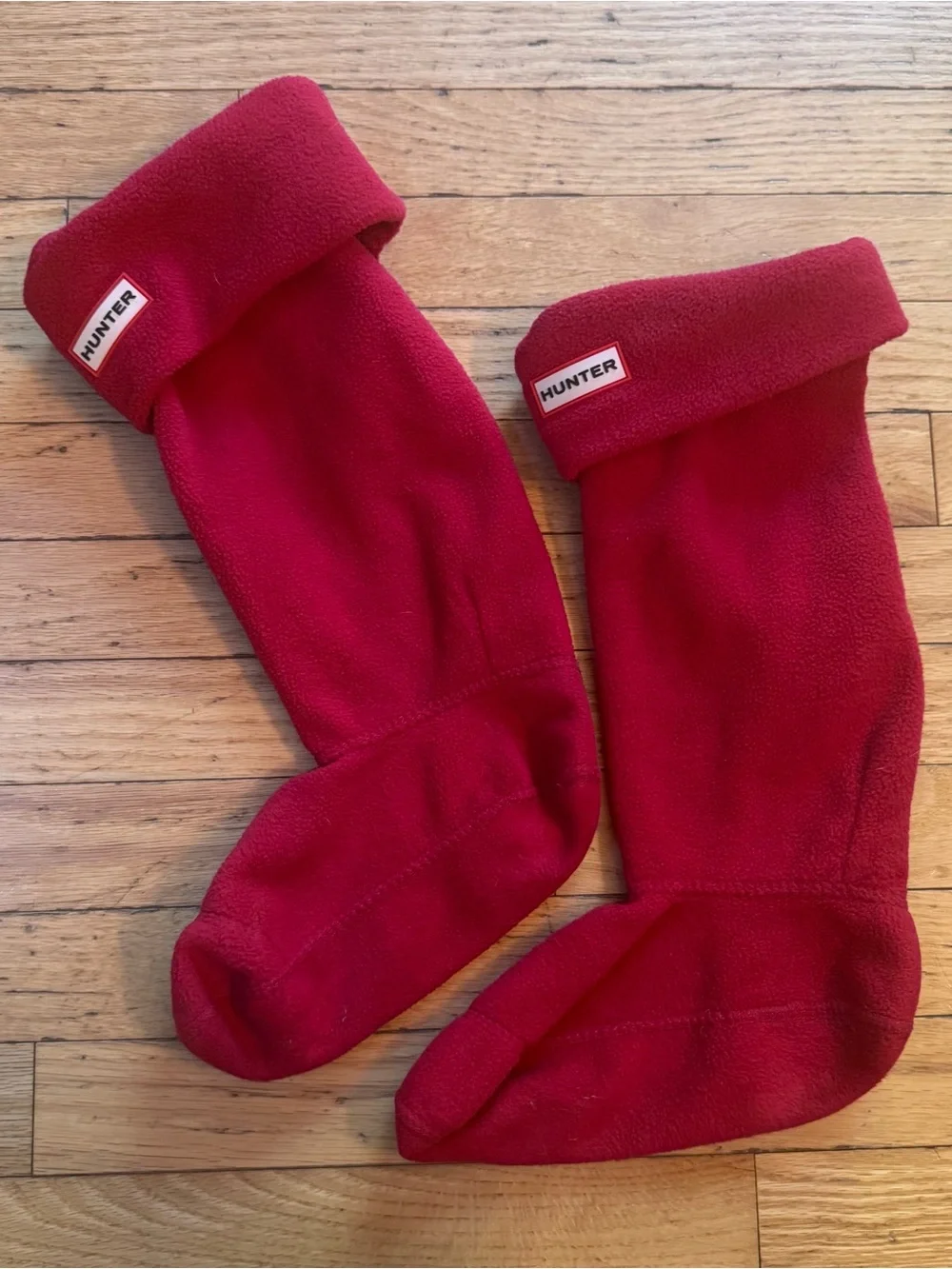 Hunter Fleece Tall Boot Sock Military Red US female foot 5-7